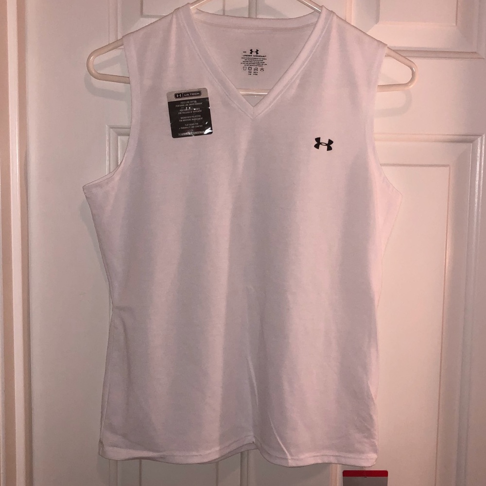 Under Armour white heat gear sleeveless top